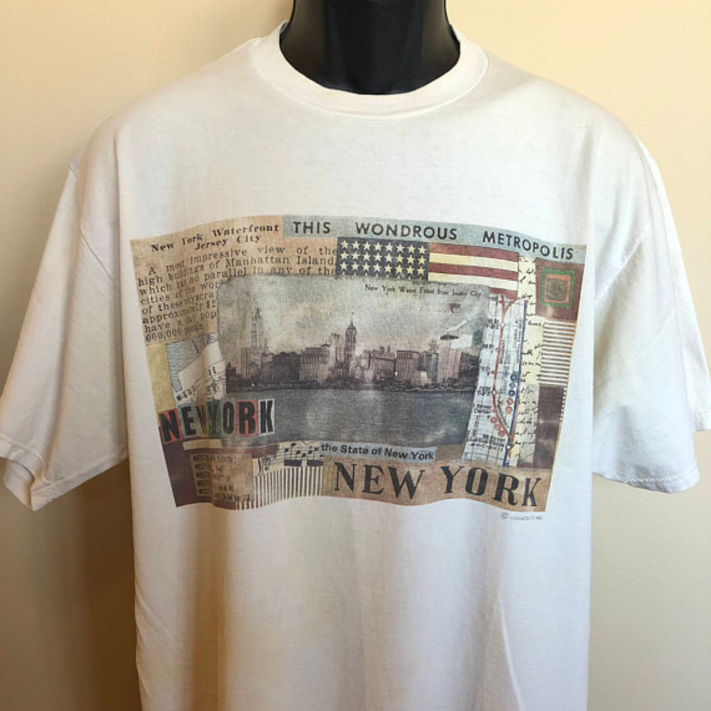 80s New York City Skyline Shirt Broadway NYC XL